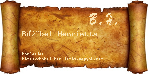 Böbel Henrietta névjegykártya